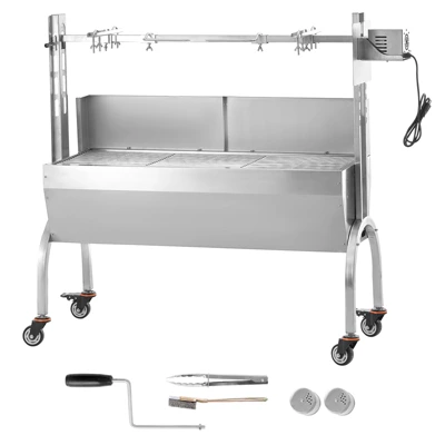 VEVOR Rotisserie Grill With Windscreen, BBQ Whole Pig Lamb Goat Charcoal Spit Grill, 46 Inch 132 Lbs Capacity, Silver 8 VEVOR Rotisserie Grill With Windscreen, BBQ Whole Pig Lamb Goat Charcoal Spit Grill, 46 Inch 132 Lbs Capacity, Silver - Image 8
