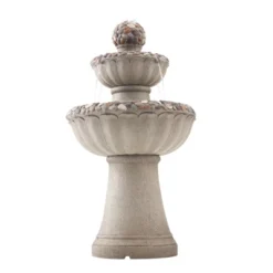VEVOR Outdoor Water Fountain, 36.5 In Height Fountain And Waterfall, 2-Tier Floor Standing Rock Base Style Fiberglass And Resin Fountains, Gray -Vevor GUEST 4f91ceea be8a 47f1 b8ac 789f3ce819c7