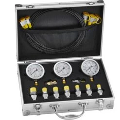VEVOR Hydraulic Pressure Test Kit, 250/400/600bar, 3 Gauges 9 Test Couplings 3 Test Hoses, Excavator Hydraulic Test Gauge Set, Silver -Vevor GUEST 4fdcc977 6680 44bf 9695 54d574fc981e