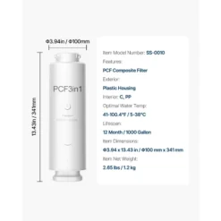 VEVOR PCF Replace Filter, 6-layer PCF Composite Water Filter Replacement, PCF Composite Filter, Reduces Chlorine & Odor, White -Vevor GUEST 50100c89 f791 48df 97c4 ca0970665c49