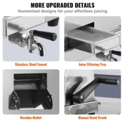 VEVOR Commercial Sugar Cane Juicer, 110LBS/H High Output Sugarcane Juicer Machine With 3 Stainless Steel Rollers And 2.4" Large Inlet -Vevor GUEST 5048da41 bee2 4015 9138 feff1cfb89ed