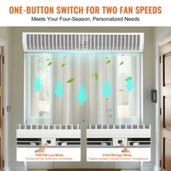 VEVOR 60" Commercial Indoor Air Curtain Super Power 2 Speeds 2100CFM, Wall Mounted Air Curtains For Doors, Indoor Over Door Fan, White -Vevor GUEST 50f13354 1927 4288 8334 908591f170c0