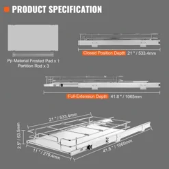 VEVOR 11"W X 21"D Pull Out Cabinet Organizer, Heavy Duty Slide Out Pantry Shelves, Chrome-Plated Steel Roll Out Drawers, Sliding Drawer Storage -Vevor GUEST 5165d949 2fe0 4503 bab3 1d6862a3f88d