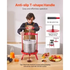 VEVOR 3.69 Gal/14L Fruit Wine Press, Stainless Steel Basket, Manual Juice Maker, Cider Apple Grape Tincture Making Press, Red -Vevor GUEST 51ded648 f74e 4846 adc0 49fa627a546f