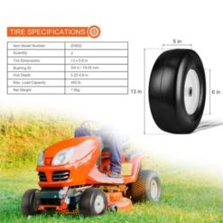 VEVOR Lawn Mower Tires With Rim, 13x5-6" Tubeless Tractor Tires, 2-Pack Tire And Wheel Assembly, Flat-free PU Tires, 3.25"-5.9" Centered Hub, Black -Vevor GUEST 521ca0a8 d2a7 4367 8158 e67a6ba40de8