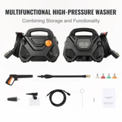 VEVOR Electric Pressure Washer, 2150-PSI 1.85-GPM, Foam Cannon High-Pressure With 5 Different Nozzle, 20ft Hose/35ft Cord Lightweight Washer, Black -Vevor GUEST 52294bc8 9ff2 4f9a 941b 2c75cbb5247d