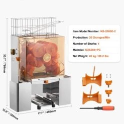 VEVOR Commercial Orange Juicer Machine, 120W Automatic Juice Extractor, Stainless Steel Orange Squeezer For 20 Oranges Per Minute 14 VEVOR Commercial Orange Juicer Machine, 120W Automatic Juice Extractor, Stainless Steel Orange Squeezer For 20 Oranges Per Minute -Vevor GUEST 52471ac0 a9c2 4f19 b420 77dc8f5bdb58