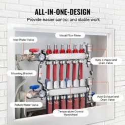VEVOR 6-Branch Radiant Heat Manifold, 1/2" PEX Tubing Manifold, Stainless Steel PEX Manifold For Hydronic Radiant Floor Heating, Silver 11 VEVOR 6-Branch Radiant Heat Manifold, 1/2" PEX Tubing Manifold, Stainless Steel PEX Manifold For Hydronic Radiant Floor Heating, Silver -Vevor GUEST 52ab0a35 fcee 4e65 8025 ed6c013dfb2f