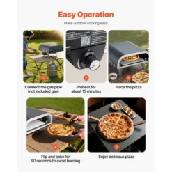 VEVOR Propane Outdoor Pizza Oven, 12 Inch Gas Pizza Maker, Portable Pizza-Cooker With Thickened Pizza-Stone, Carry Bag, Pizza-Oven, Black -Vevor GUEST 52d80494 b7d3 485b aff1 2ae9fe316869