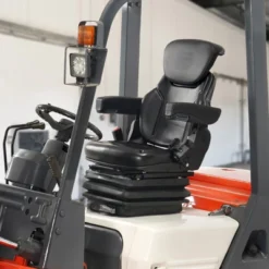 VEVOR Universal Tractor Seat Suspension, Fold Down Forklift Seat With Adjustable Angle Back, Micro Switch, Seatbelt And Armrests, Black