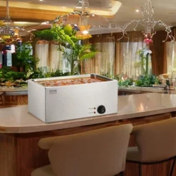 VEVOR Commercial Food Warmer 19QT Bain Marie 1200W Electric Buffet Warmer Steam Table Food Warmer Countertop Stainless Steel Food Warmer