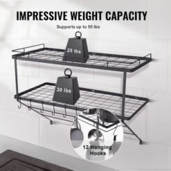 VEVOR Pot Rack Wall Mounted, 30 Inch Pot And Pan Hanging Rack, Pot And Pan Hanger With 12 S Hooks, 55 Lbs Loading Weight -Vevor GUEST 54912514 4d6c 4ec9 917d efbc0b32035b