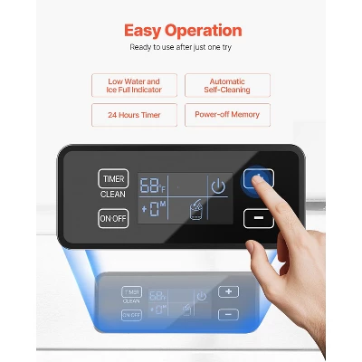 VEVOR Undercounter Built-in Ice Maker, 66 Lbs/Day Under Counter Nugget Ice Maker Machine With Reversible Door Stainless Steel, Silver 5 VEVOR Undercounter Built-in Ice Maker, 66 Lbs/Day Under Counter Nugget Ice Maker Machine With Reversible Door Stainless Steel, Silver - Image 5