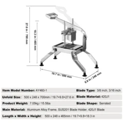 VEVOR Commercial Vegetable Slicer, 3/8" And 3/16" Tomato Slicer, Stainless Steel And Aluminum Alloy Vegetable Cutter Slicer, Manual Tomato Slicer -Vevor GUEST 55352df1 1702 4ba3 9df7 96c981b7c301