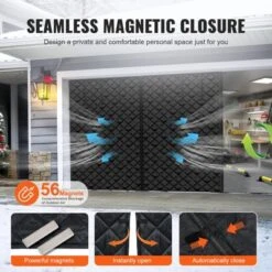 VEVOR Garage Door Screen For Winter, 10x8FT, Garage Door Insulation Kit, Magnetic Thermal Insulated Door Curtain With 300D Oxford Fabric, Black -Vevor GUEST 561c56bd c78d 45fb 8fae a1c7db849a7b
