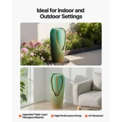 VEVOR Outdoor Water Fountain, 30.71 In Height Fountain And Waterfall, 1-Tier Floor Standing Glazed Jar Style Fountains With Light And Pump, Green 12 VEVOR Outdoor Water Fountain, 30.71 In Height Fountain And Waterfall, 1-Tier Floor Standing Glazed Jar Style Fountains With Light And Pump, Green -Vevor GUEST 5644a9dd 746d 4aa9 88e0 3b0a0c46637c