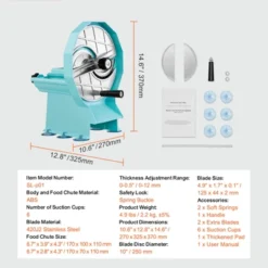 VEVOR Manual Vegetable Fruit Slicer, 0-0.5"/0-12mm Thickness Adjustable Commercial Slicer Machine, Double Feed Ports, Stainless Steel Blade Cutter 14 VEVOR Manual Vegetable Fruit Slicer, 0-0.5"/0-12mm Thickness Adjustable Commercial Slicer Machine, Double Feed Ports, Stainless Steel Blade Cutter -Vevor GUEST 56901964 00c4 4f5a ab01 eca95a7eb73e