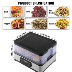VEVOR Food Dehydrator Machine, 5-Tray Fruit Dehydrator, 300W Electric Food Dryer W/ Digital Adjustable Timer & Temperature, Black -Vevor GUEST 56cd05df 2d4c 4e75 8f2f 179fae1cf295