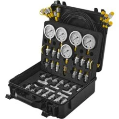VEVOR Hydraulic Pressure Test Kit, 10/100/250/400/600bar, 5 Gauges 13 Couplings 14 Tee Connectors 5 Test Hoses, Black -Vevor GUEST 56f73079 624c 4888 b4f2 6f47db5abdb8