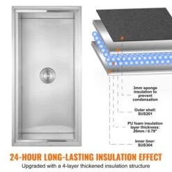 VEVOR Drop In Ice Chest, 36"L X 18"W X 14"H Stainless Steel Ice Cooler, Commercial Ice Bin With Sliding Cover, 40.9 Qt Outdoor Kitchen Ice Bar -Vevor GUEST 56f9726c 35d4 4841 a562 d7591360dea7