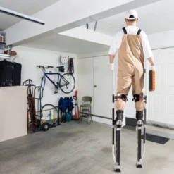 VEVOR Drywall Stilts, 24''-40'' Adjustable Aluminum Tool Stilts With Protective Knee Pads, Non-slip Work Stilts For Sheetrock Painting, Black