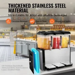 VEVOR Commercial Beverage Dispenser, 3 Tanks 12 L / 12.7 QT Per Tank Juice Dispenser, 370W Stainless Steel Ice Tea Drink Machine -Vevor GUEST 57791871 9940 4cc7 98d4 88de17342b3d