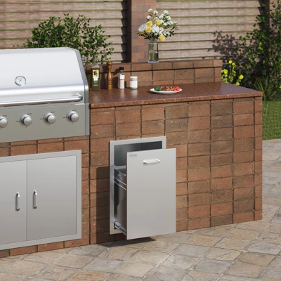 BuoQua Stainless Steel Storage Drawer Outdoor Kitchen Propane Tank Drawer Built-in Trash Drawer 16 X 22 X 16 Inch Propane Tank Trash Drawer, Silver 1 BuoQua Stainless Steel Storage Drawer Outdoor Kitchen Propane Tank Drawer Built-in Trash Drawer 16 X 22 X 16 Inch Propane Tank Trash Drawer, Silver