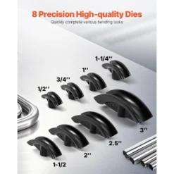 VEVOR Hydraulic Pipe Bender, 16 Ton Manual Copper Exhaust Pipe Bending Machine With 8 Dies (1/2" - 3") And 90 - 180° Adjustable Rollers, Red -Vevor GUEST 57964300 39b7 4357 b4fc a5198264ced8