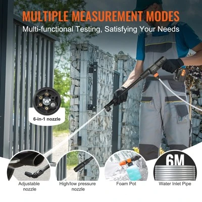 VEVOR Cordless Pressure Washer, 652-PSI 1.0 GPM Portable Power Cleaner, Handheld High-Pressure Car Washer Gun With 4.0Ah Battery, Charger, Black 5 VEVOR Cordless Pressure Washer, 652-PSI 1.0 GPM Portable Power Cleaner, Handheld High-Pressure Car Washer Gun With 4.0Ah Battery, Charger, Black - Image 5