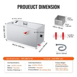 VEVOR Commercial Grease Trap, 25 LBS Grease Interceptor, Top Inlet Interceptor, Stainless Steel Grease Trap, 6.4 GPM Waste Water Oil-water Separator -Vevor GUEST 5816b636 369c 4f5d 8925 aff2d9439381