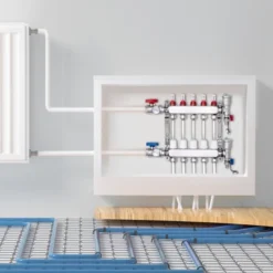 VEVOR 5-Branch Radiant Heat Manifold, 1/2" PEX Tubing Manifold, Stainless Steel PEX Manifold For Hydronic Radiant Floor Heating, Silver