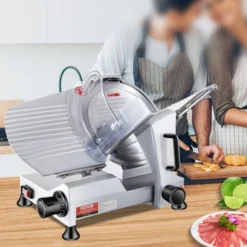 VEVOR 240W Commercial Meat Slicer, Electric Deli Food Slicer, 10" Carbon Steel Blade Electric Food Slicer, 350-400RPM Meat Slicer, 0 - 0.47 Inch