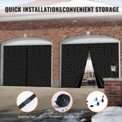 VEVOR Garage Door Screen For Winter, 10x8FT, Garage Door Insulation Kit, Magnetic Thermal Insulated Door Curtain With 300D Oxford Fabric, Black -Vevor GUEST 598abbc8 7dae 49cc 8d15 dd7ff7e9faac