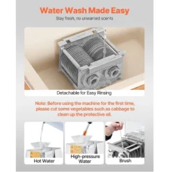 VEVOR Meat Cutter Machine, 850W Meat Slicer, 551 Lb/h Commercial Meat Cutting Machine Stainless Steel, 5 Mm Thickness, Detachable Blades, Silver -Vevor GUEST 59e595d5 f743 4d2d 9170 f65b46dbe5d8