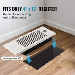 VEVOR Register Booster Fan, Quiet Vent Booster Fan Fits 4” X 12” Register Holes, With Remote Control And Thermostat Control, Adjustable Speed, White -Vevor GUEST 5aaa497e 17c8 4f7d b67f 1ccc257bd030