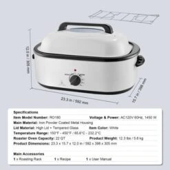 VEVOR Electric Roaster Oven, 22 QT Turkey Roaster Oven With Self-Basting Lid, 1450W Roaster Oven With Defrost & Warm Function, Adjustable Temp 14 VEVOR Electric Roaster Oven, 22 QT Turkey Roaster Oven With Self-Basting Lid, 1450W Roaster Oven With Defrost & Warm Function, Adjustable Temp -Vevor GUEST 5ab997ee ef82 4545 8dd8 163d7374ec6b
