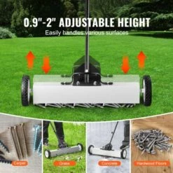 VEVOR 24-Inch Magnetic Sweeper With Wheels, 50 Lbs Capacity, With Telescoping Magnetic Pickup Tool, Adjustable Handle, Magnetic Pickup Sweeper, White -Vevor GUEST 5b627e50 84bf 4961 9b94 f6ff21e9c6de