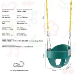 VEVOR Toddler Swing Seat, High Back Full Bucket Baby Swing Seat With Coated Chains And Carabiners, Support 150 Lbs Baby Outdoor Swing 14 VEVOR Toddler Swing Seat, High Back Full Bucket Baby Swing Seat With Coated Chains And Carabiners, Support 150 Lbs Baby Outdoor Swing -Vevor GUEST 5b6b7e9a 3b61 48d5 b431 29d3ba7ddaa1