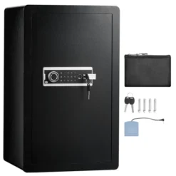 VEVOR Single Door 4.0 Cu.ft Safe Box With Key Lock, Password & Fingerprint, Safe Lock Box With Fireproof Bag, Key Rack, And 2 Shelves, Black -Vevor GUEST 5ba13977 ec08 4426 8a81 5b8afeea7efc