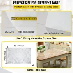 VEVOR Plastic Table Cover 40 X 72 Inch, 1.5 Mm Thick Clear Table Protector, Rectangle Clear Desk Mat, Waterproof & Easy Cleaning, Transparent -Vevor GUEST 5bb91ccf f3a3 4af4 b651 75a998d33830 2