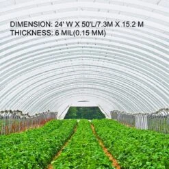 VEVOR Greenhouse Film 24 X 50 Ft, Greenhouse Polyethylene Film 6 Mil Thickness, Greenhouse Plastic Greenhouse Clear Plastic Film UV Resistant -Vevor GUEST 5ca41a12 c280 4d08 8d6a 2b4b1216cdc0