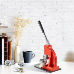 VEVOR Button Maker Machine, 58 Mm (2.25 Inch) Badge Punch Press Kit, Children DIY Gifts Pin Maker, Button Making Supplies, Orange