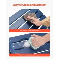 VEVOR Adirondack Ottoman, 15.7L X 18.9W X 13H Inch HDPE Plastic Folding Adirondack Ottoman, Weather-Resistant Foot Rest For Adirondack Chair, Blue -Vevor GUEST 5e6062bc 394c 4751 8f65 37b43739aba3