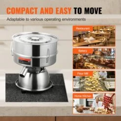 VEVOR Automatic Electric Vibrating Sieve, Stainless Steel Sifter Shaker Machine With 12+80 Mesh, 45W Automatic Powder Sifter Machine Countertop -Vevor GUEST 5e8e7a53 8441 4c3a b3df 13d0a012212b