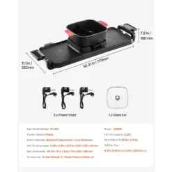 VEVOR Hot Pot with Grill, 2300W 2-in-1 Electric Smokeless Grill and Hot Pot, Removable Shabu-shabu Hotpot with Non-stick Pan, Black 14 VEVOR Hot Pot with Grill, 2300W 2-in-1 Electric Smokeless Grill and Hot Pot, Removable Shabu-shabu Hotpot with Non-stick Pan, Black -Vevor GUEST 5e9f1dc4 0029 4585 8be7 2412bcf3d25b