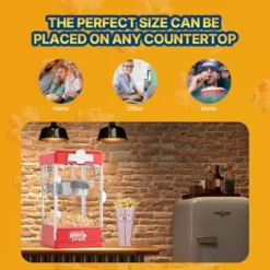 VEVOR Popcorn Maker, 480W Popcorn Popper Machine, 4 Oz Kettle Makes 1.5 Gallon Per Batch, Tabletop Popcorn Maker, Includes 3 Scoops, Red -Vevor GUEST 5ea03d06 3ba3 48ca ae19 2400ad25add6