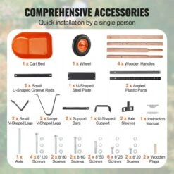 VEVOR Wheelbarrow Cart, 6 Cu. Ft. Load & 330 Lbs Capacity, One Wheel Garden Dump Cart Wheel Barrow With Metal Handle &  16"  Wide Track Wheels -Vevor GUEST 5ec5b929 3777 44d0 9166 63df329c61a9