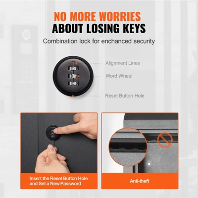 VEVOR Through The Wall Drop Box, Heavy Duty Steel Through The Wall Mailbox With 2.8-7.9" 13" Combination Lock, 12.5x6.3x16.9" Mail Drop Box, Black 5 VEVOR Through The Wall Drop Box, Heavy Duty Steel Through The Wall Mailbox With 2.8-7.9" 13" Combination Lock, 12.5x6.3x16.9" Mail Drop Box, Black - Image 5