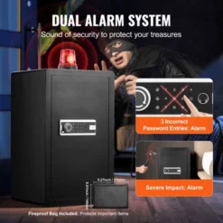 VEVOR Single Door 4.0 Cu.ft Safe Box With Key Lock & Password, Safe Lock Box With Fireproof Bag, Key Rack, 2 Shelves, And 1 Cabinet, Black -Vevor GUEST 5f960aff ddff 4755 b9b8 a0cebe0f5259