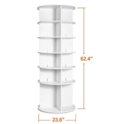 VEVOR 6 Tiers Rotating Shoe Rack Tower, 360°Spinning Shoe Display, Revolving Shoe Rack Storage Round Carousel, Lazy Susan Shoe Rack Organizer, White -Vevor GUEST 5face879 44fa 4dc8 bde5 74e7e4c17842